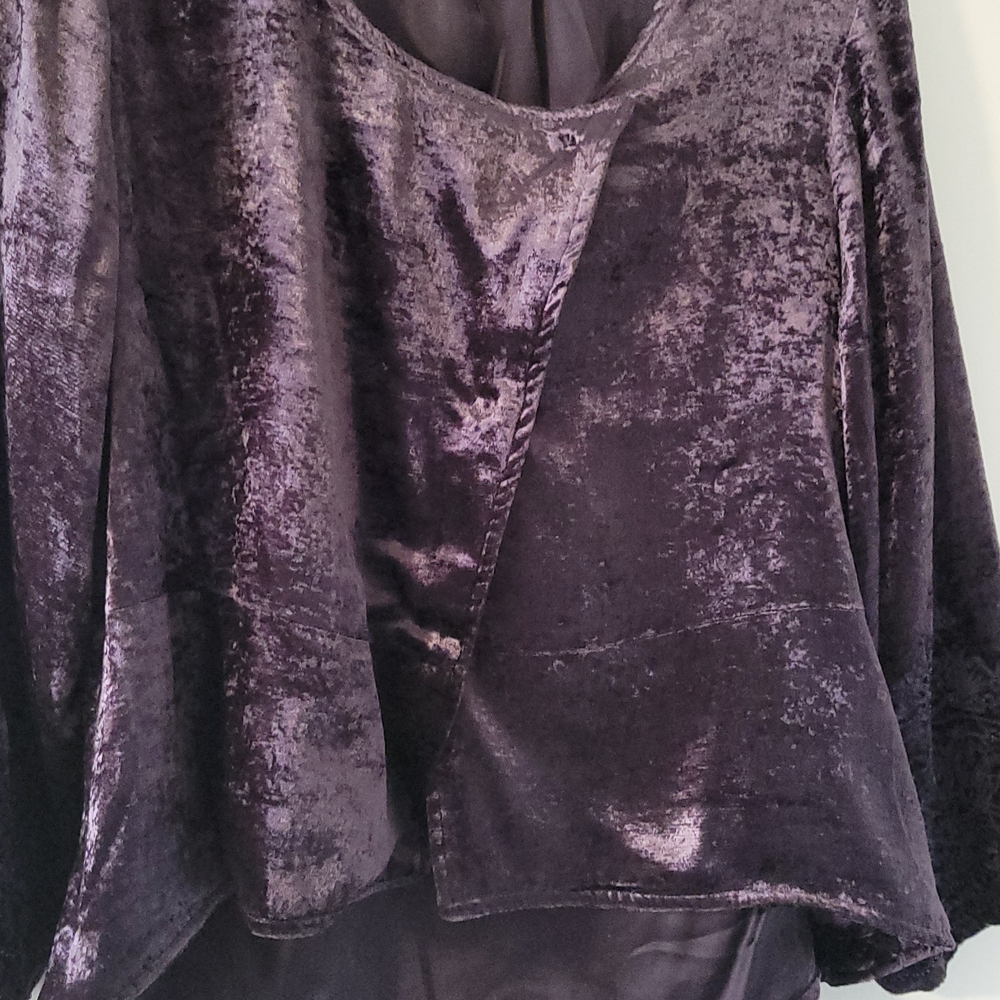 Womens Soft Surroundings Chic Crushed Velvet Kimono in Deep Purple